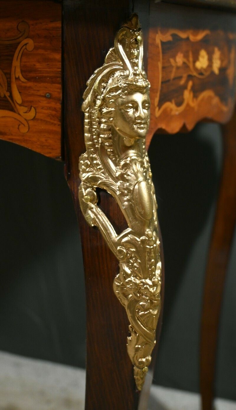 2770.0 Rosewood And Marquetry Desk Table, Napoleon III Period – 2nd Part Of The 19th Century photo