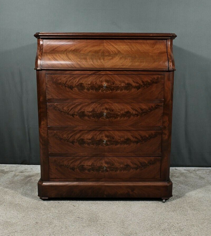 Mahogany Burl Veneer Dresser, Louis Philippe Style – Late 19th Century photo furniture