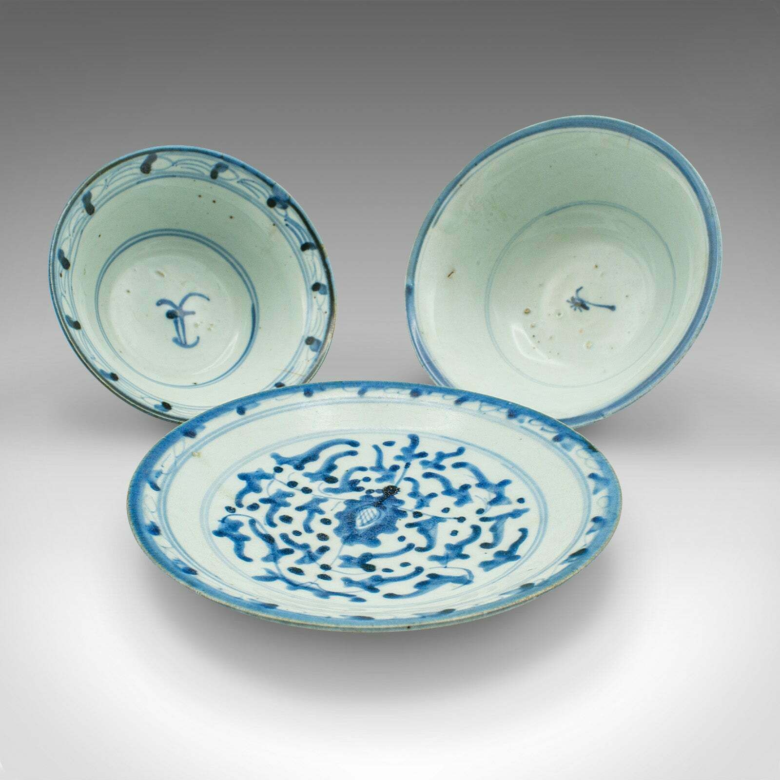 Antique Personal Tea Set, Chinese, Qing Dynasty, Ceramic, Bowl, Saucer, Georgian photo furniture
