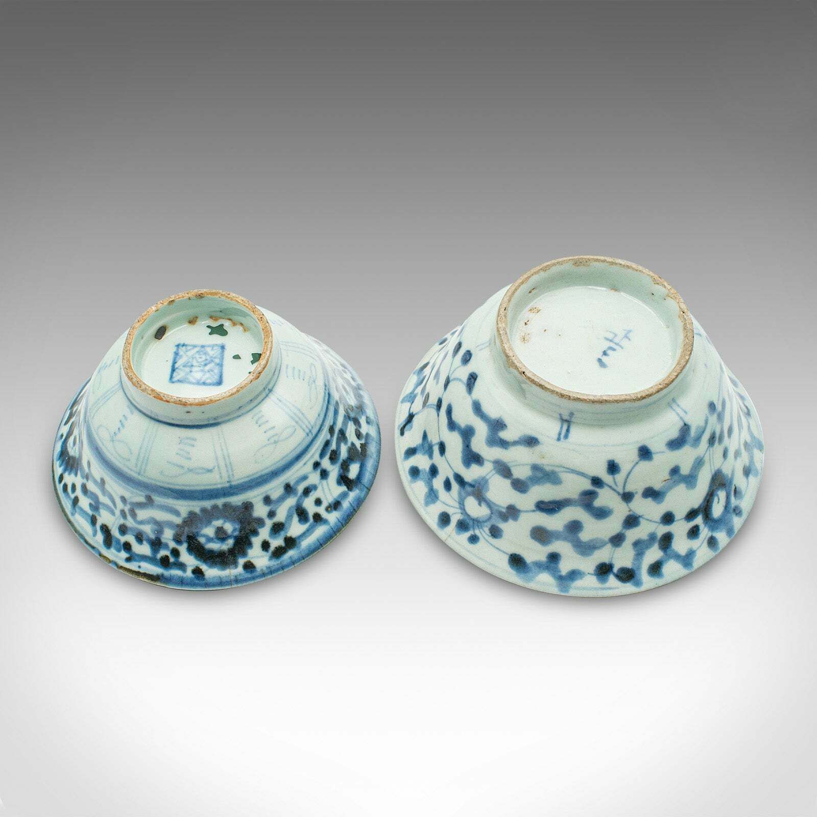 Home Decor Antique Personal Tea Set, Chinese, Qing Dynasty, Ceramic, Bowl, Saucer, Georgian photo