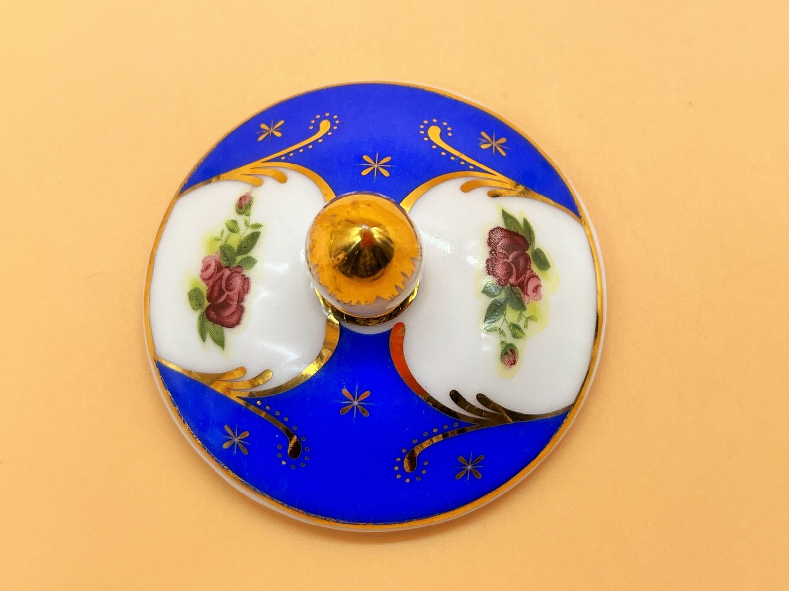 photo for sale Lg Limoges Porcelain Blue Chocolate Cup, Saucer And Lid.
