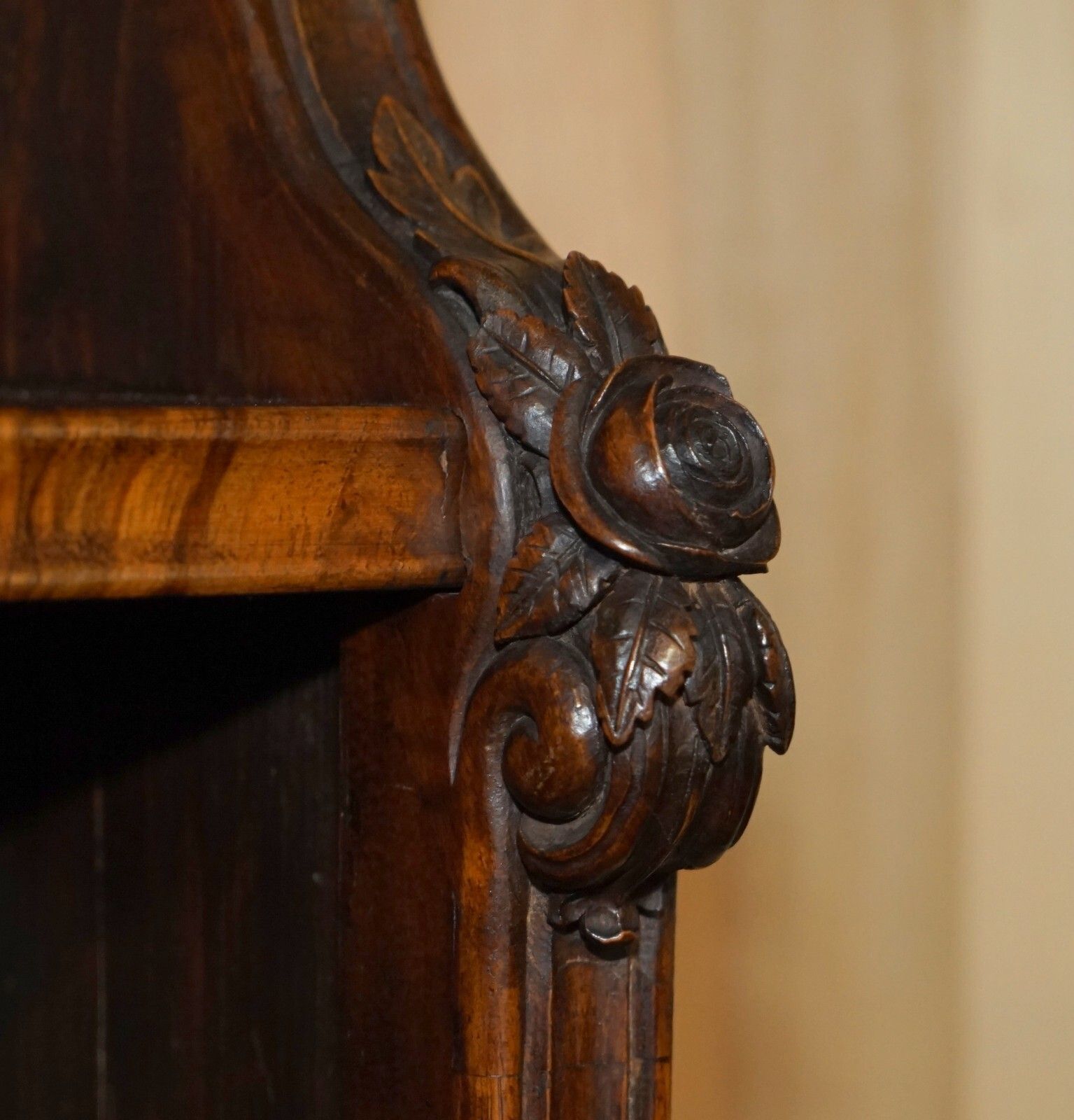 photo furniture Important Pair Of 2.1 Meter Tall Regency Rosewood Waterfall Library Bookcases