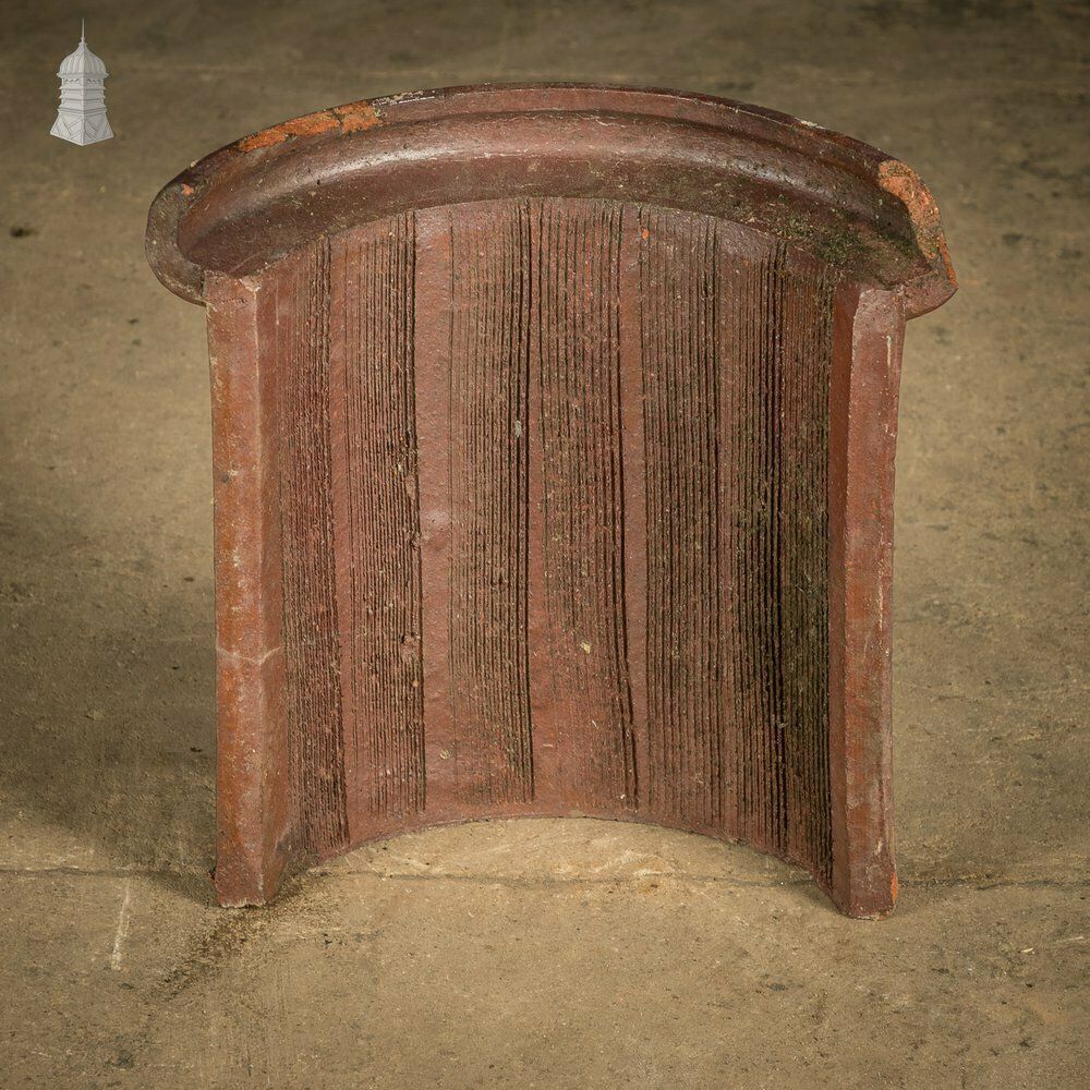 photo vintage Half Round Ridge, Interlocking Salt Glazed Ridge Tile