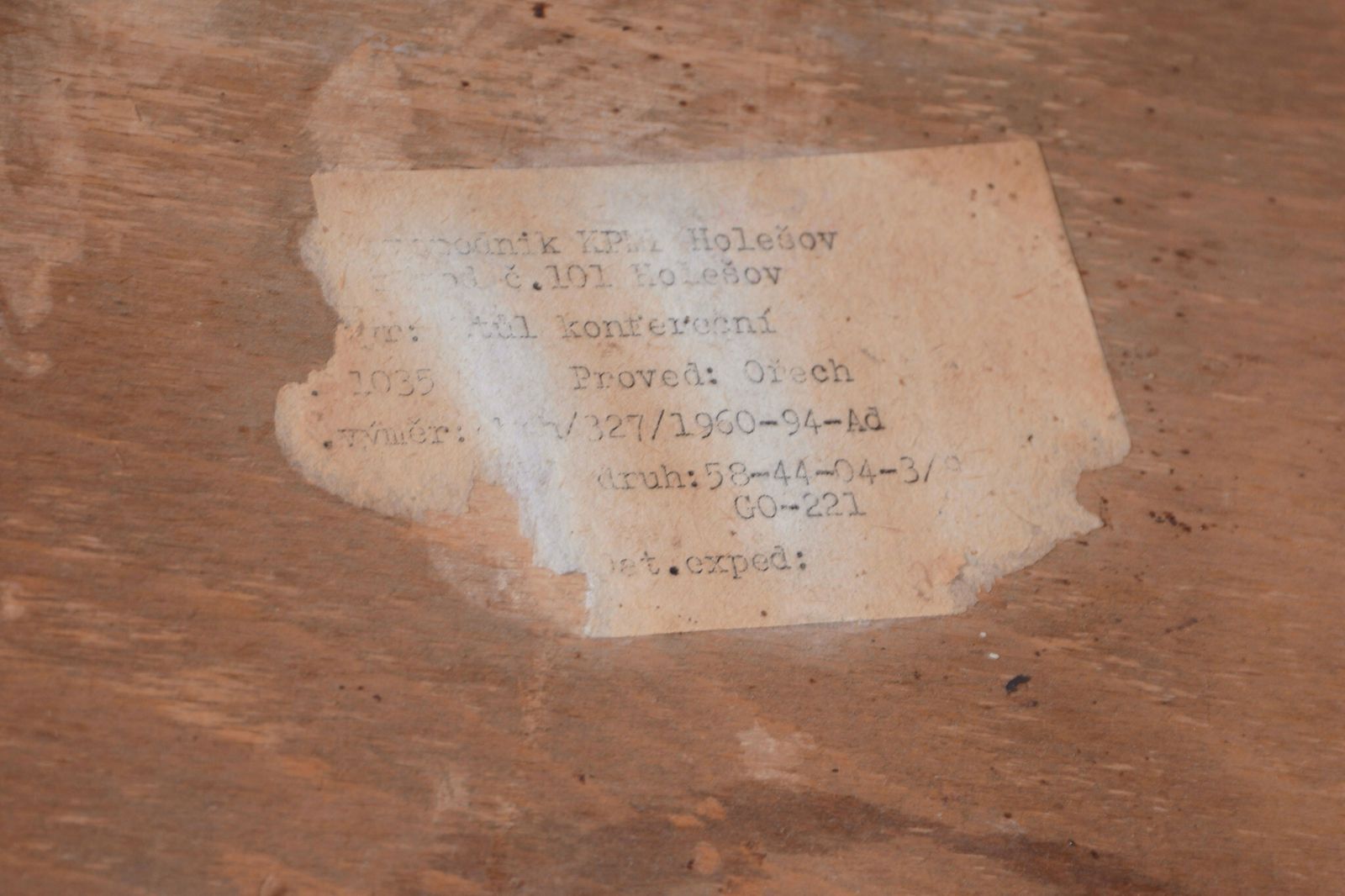 Original Mid Century Coffee Table, Walnut, Beech, Czech, 1950s photo vintage