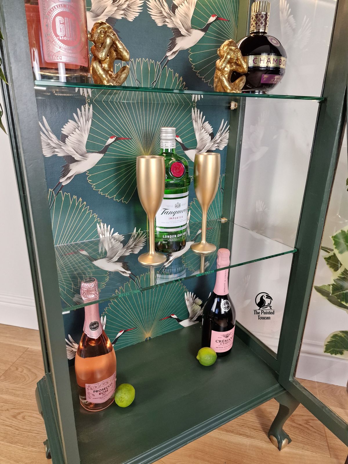 photo furniture Art Deco Green Drinks Cocktail Display Cabinet Custom Order
