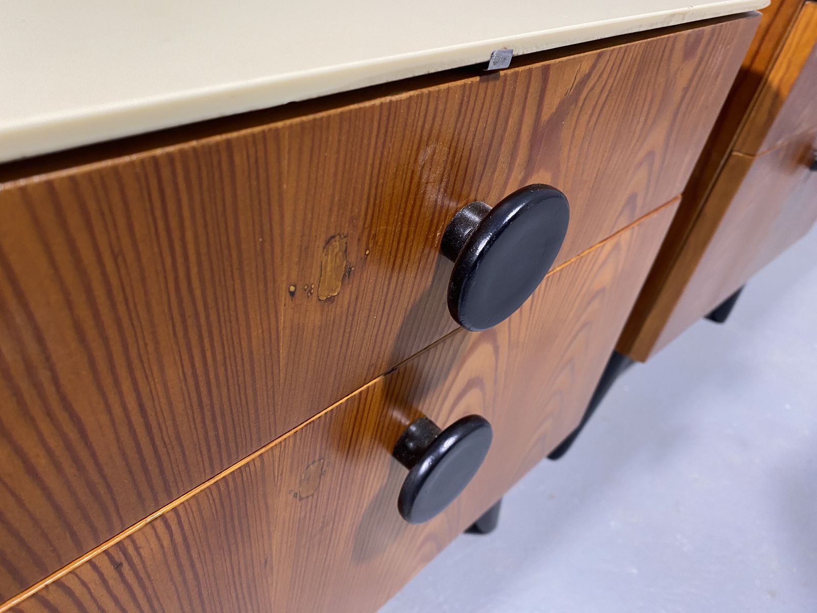 Fully Restored Night Stands By Jindřich Halabala For úp Závody, 1950s, Czechoslovakia photo vintage