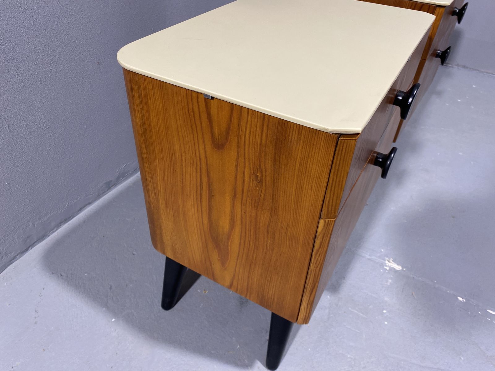 photo for sale Fully Restored Night Stands By Jindřich Halabala For úp Závody, 1950s, Czechoslovakia