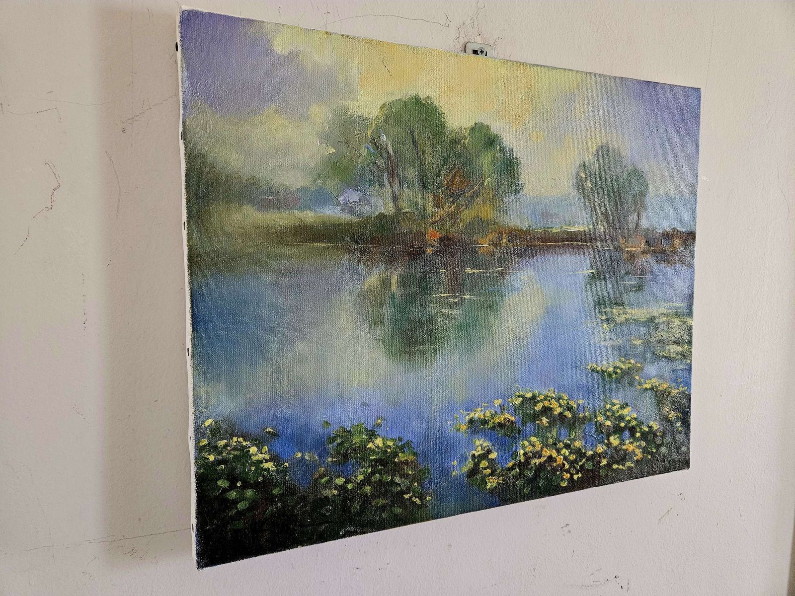 Beautiful Lake Scene In Oil On Linen By Polish Artist W. Starosciak photo for sale