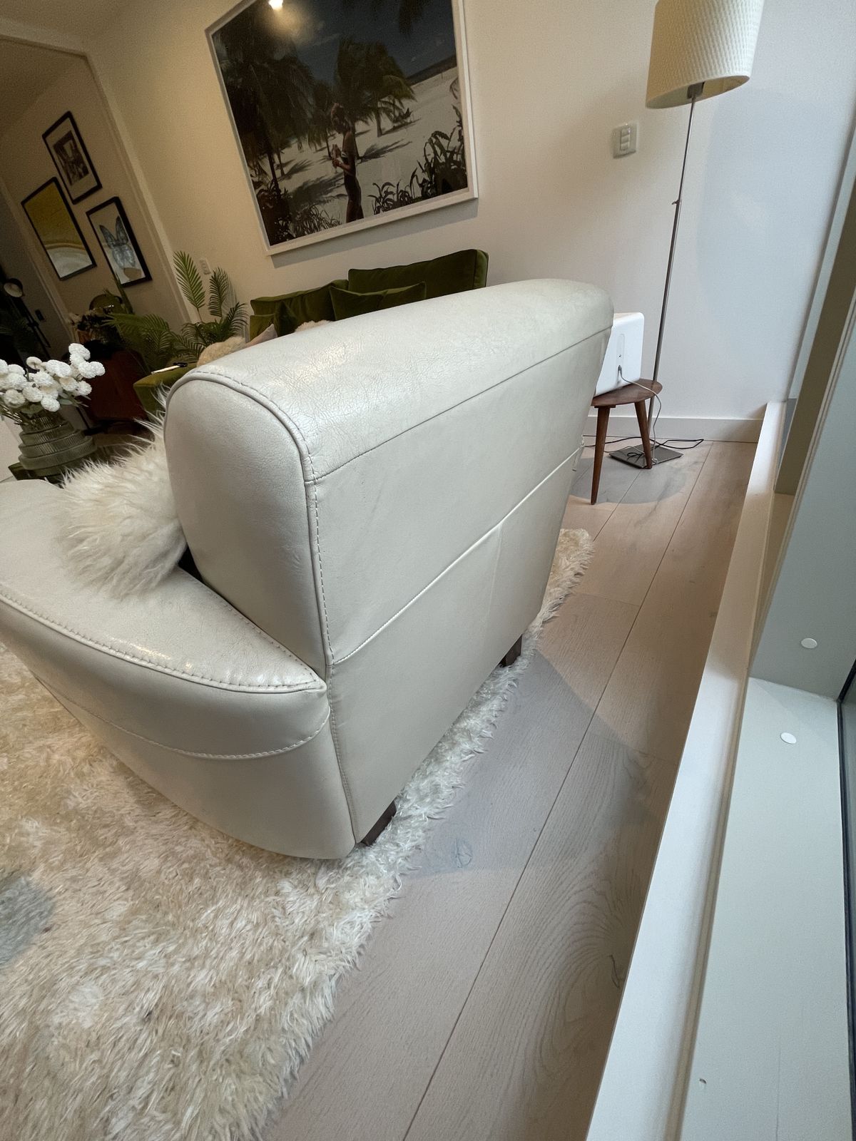 Italian Leather Art Deco Style Armchair photo furniture