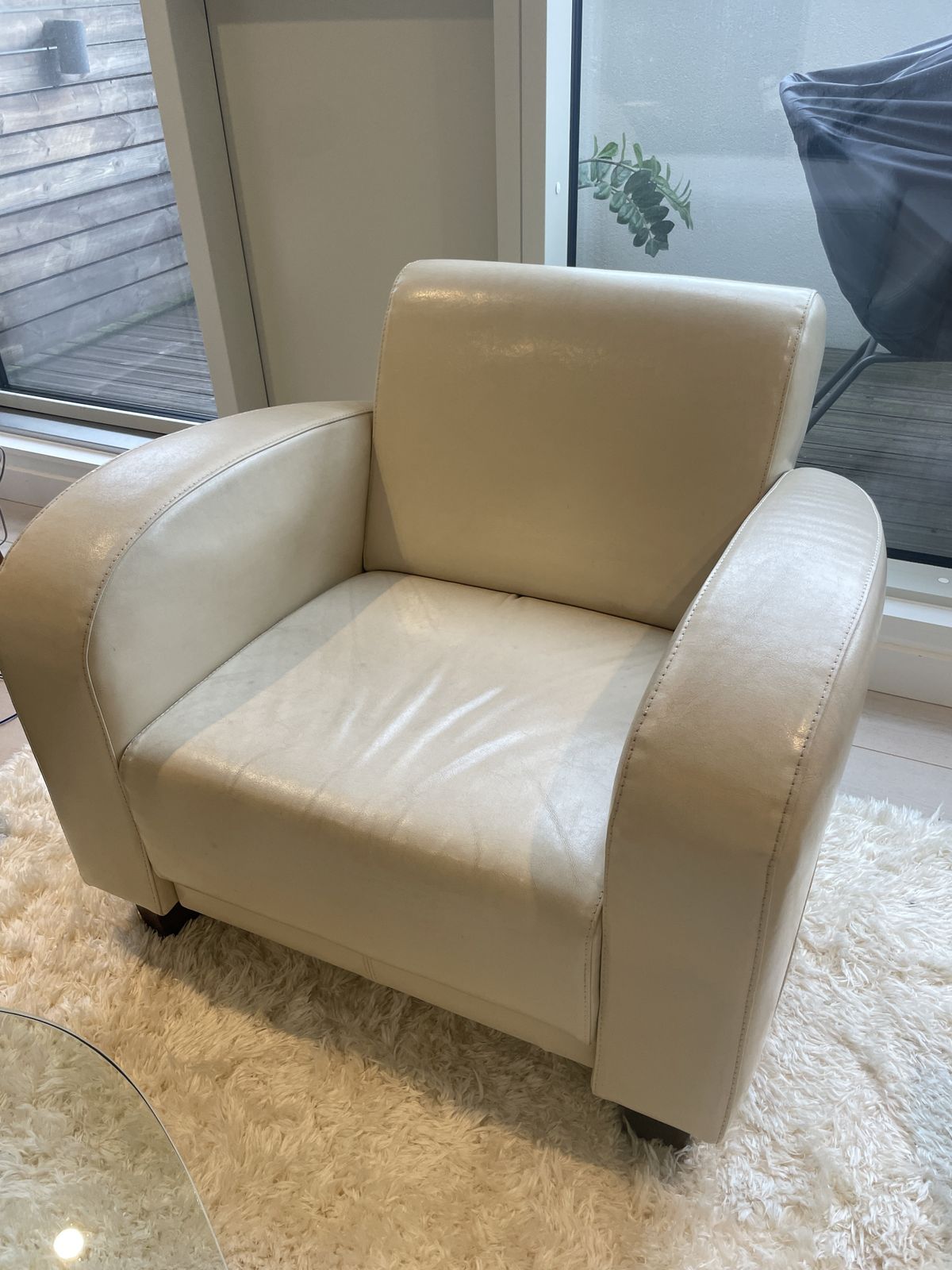 Italian Leather Art Deco Style Armchair