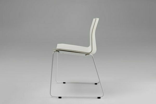 Mid Century White Chair With Metal Frame And Plastic Seat, Belgium, photo furniture