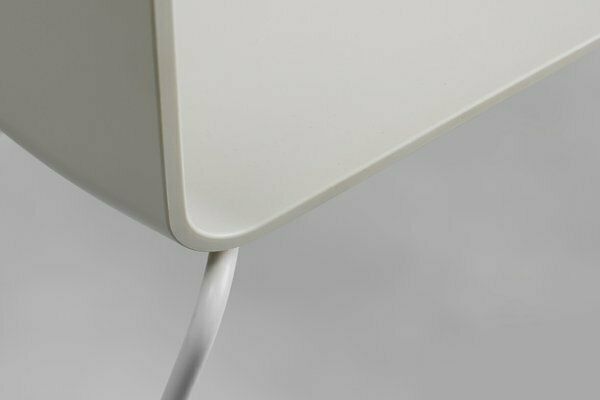photo for sale Mid Century White Chair With Metal Frame And Plastic Seat, Belgium,