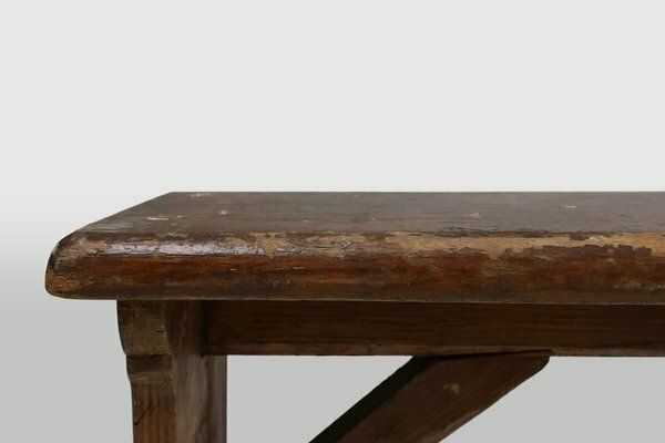 Rustic French Bench In Oak With Carvings And Nice Patina, 1850s photo vinterior