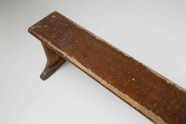 photo furniture Rustic French Bench In Oak With Carvings And Nice Patina, 1850s