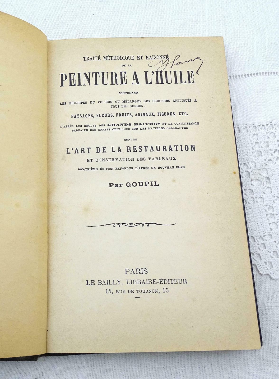 Antique French Hardback Edition Of Traité Methodique Et Raisonné De La Peinture A L'huile Goupil Art Technique Manuel Of Oil Painting photo for sale