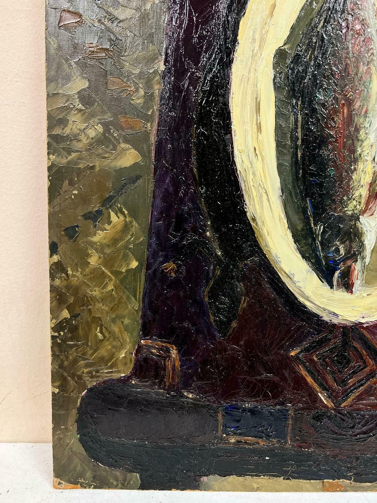 Josine Vignon1960's French Post Impressionist Oil Trout Painting On A Plate Thick Oil Impasto1960's photo Art