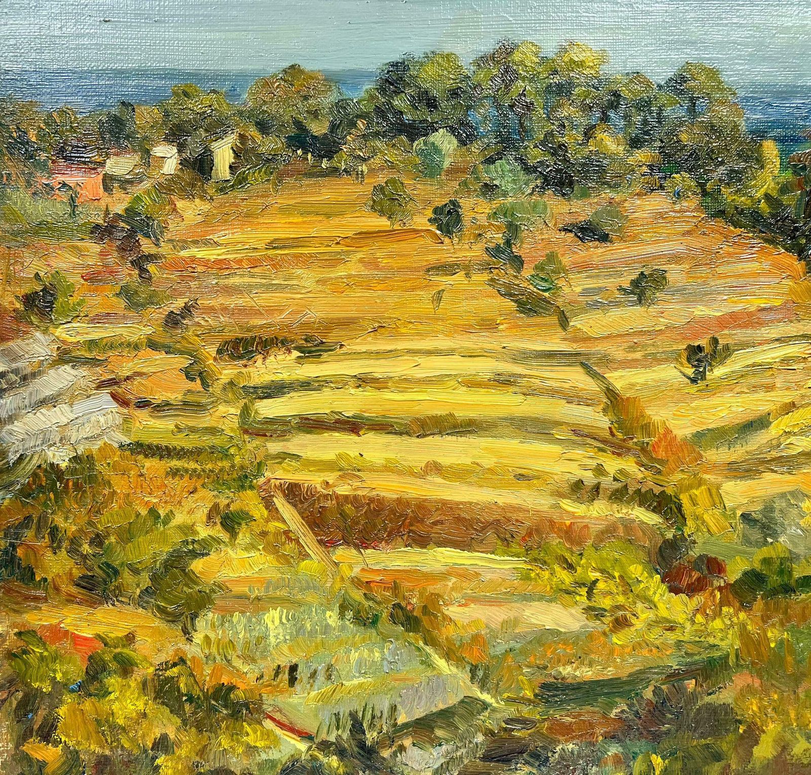 Josine Vignongolden Harvest French Field Landscape Impressionist Oil1960's photo 869.0