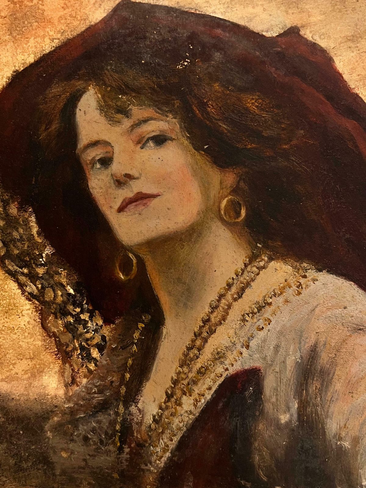 Antique English Antique Victorian English Oil   Fine Posed Lady Portrait photo furniture