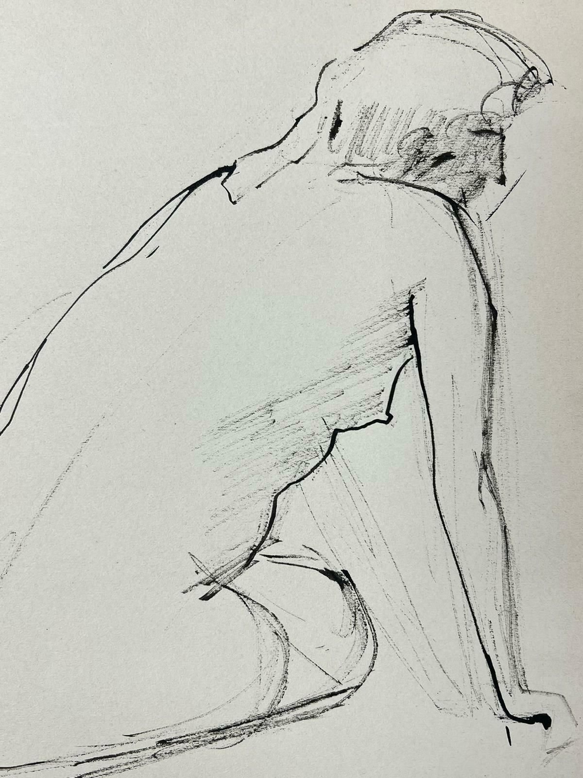 Genevieve Zondervan (1922 2013)genevieve Zondervan (1922 2013) French Post Impressionist Drawing  Nude Ladyc. 1960's photo furniture