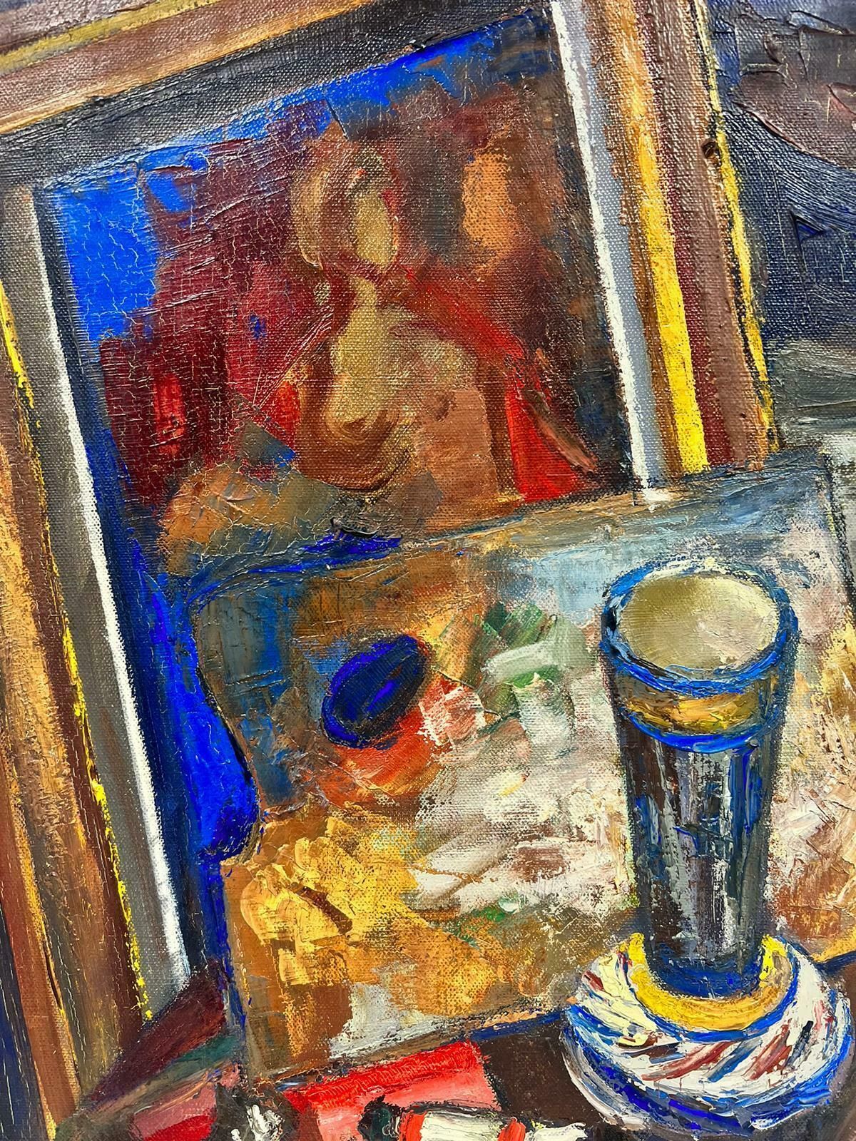 Josine Vignonthe Artist's Studio Post Impressionist Signed Oil Interior Scene1960's photo 1278.0