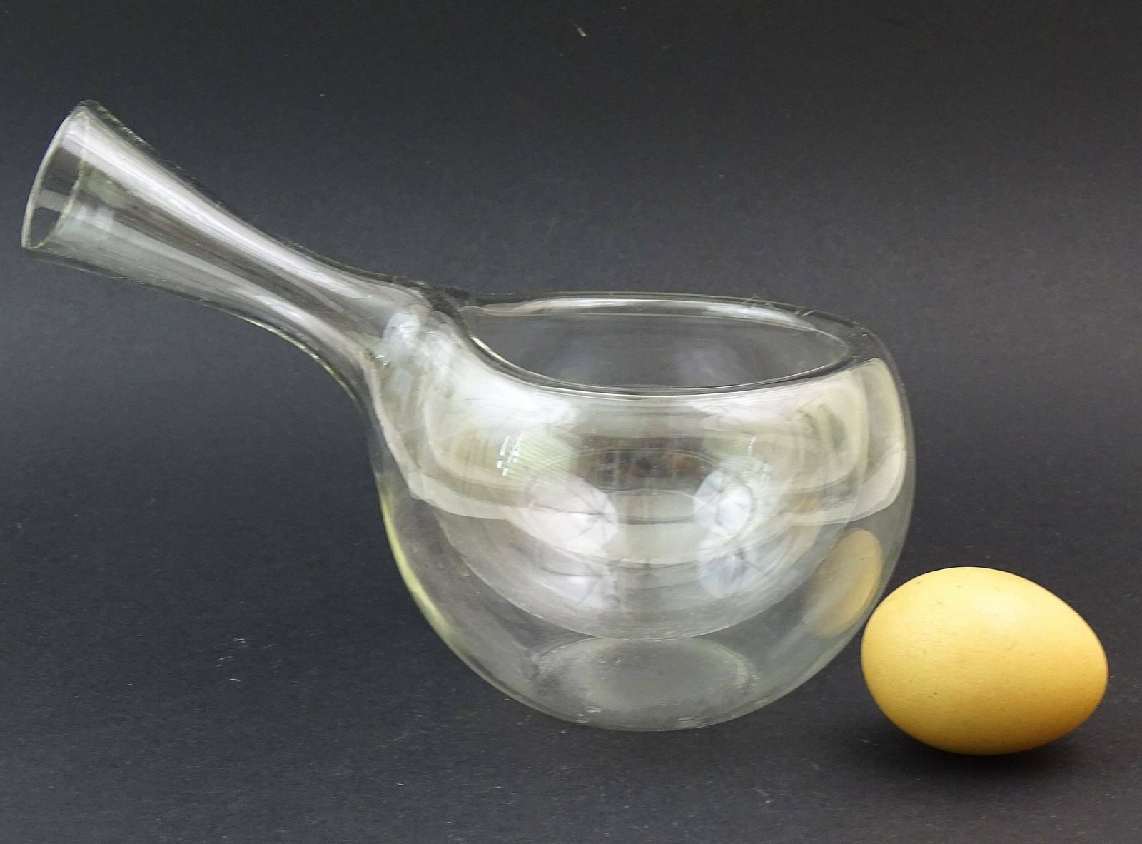 Vintage Hand Blown Clear Glass Carafe Designed By Marcel Brevi For Mb Creation To Make Iced Cold Cocktails Wine Sake Soju Juice Nitro Chef photo for sale