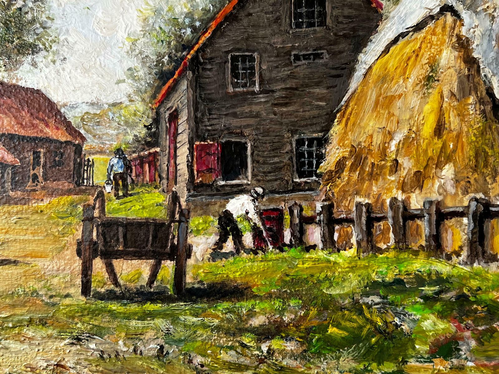 Norman A Olleysurrey Farmyard Of Farmers At Work   British Landscape photo Art