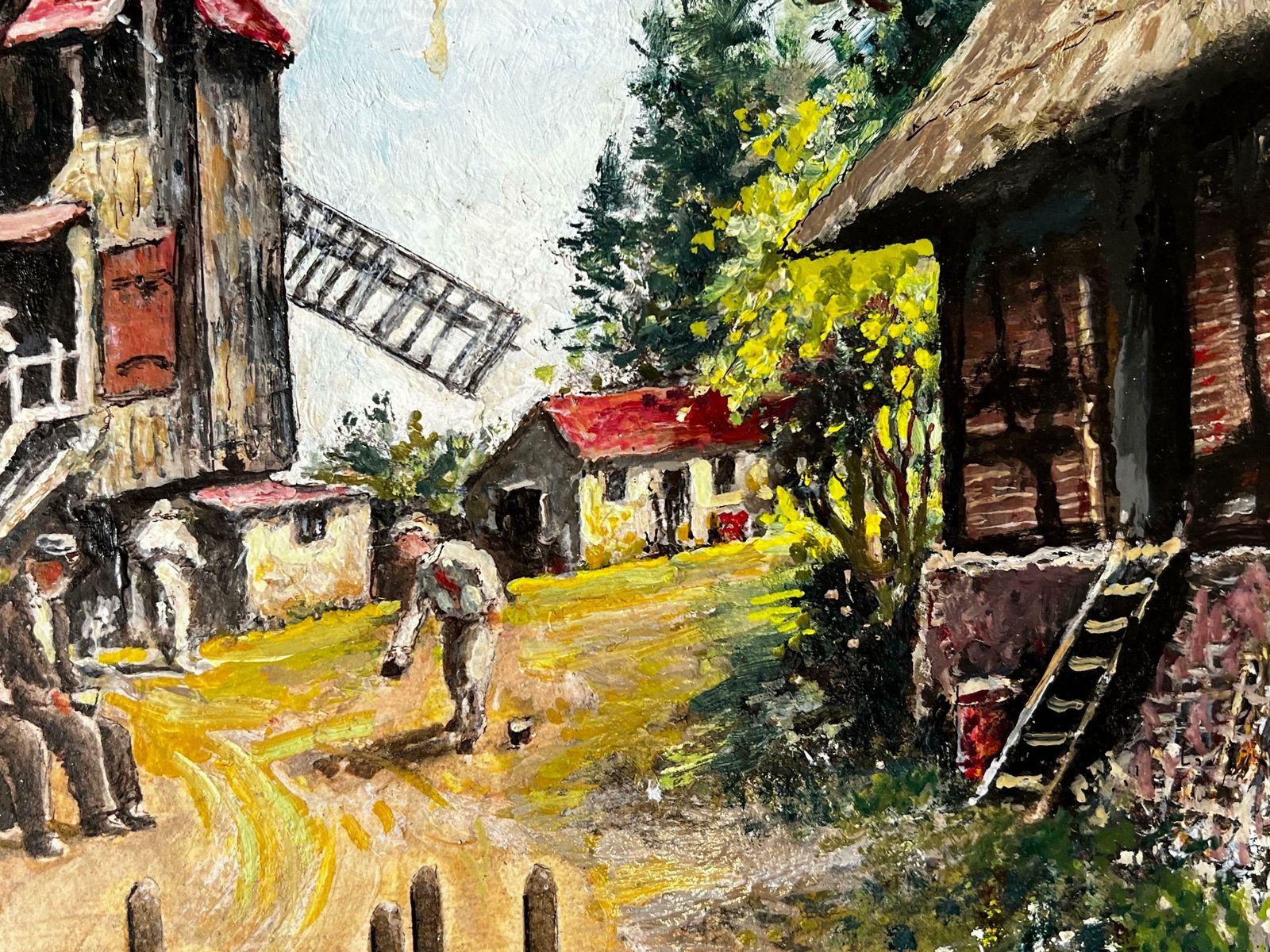 Norman A Olleytraditional English Village Tavern Scene Figures Playing Skittles Signed photo buy
