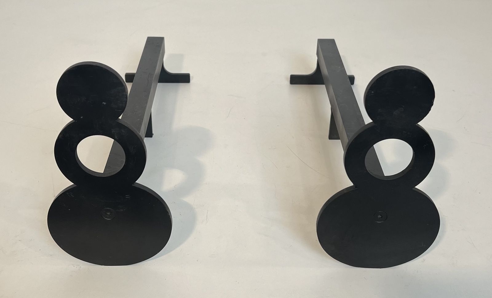 Pair Of Modernist Steel And Wrought Iron Andirons photo furniture