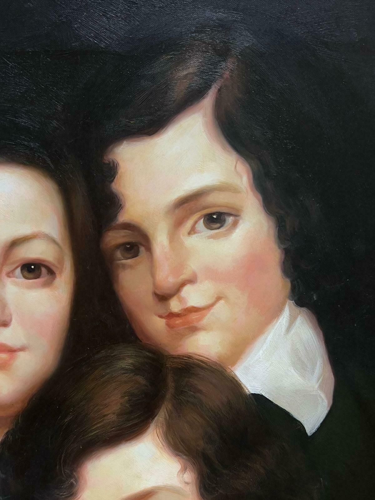 British Schoolfamily Portrait Of Children Large Oil Painting On Canvas photo 1023.0