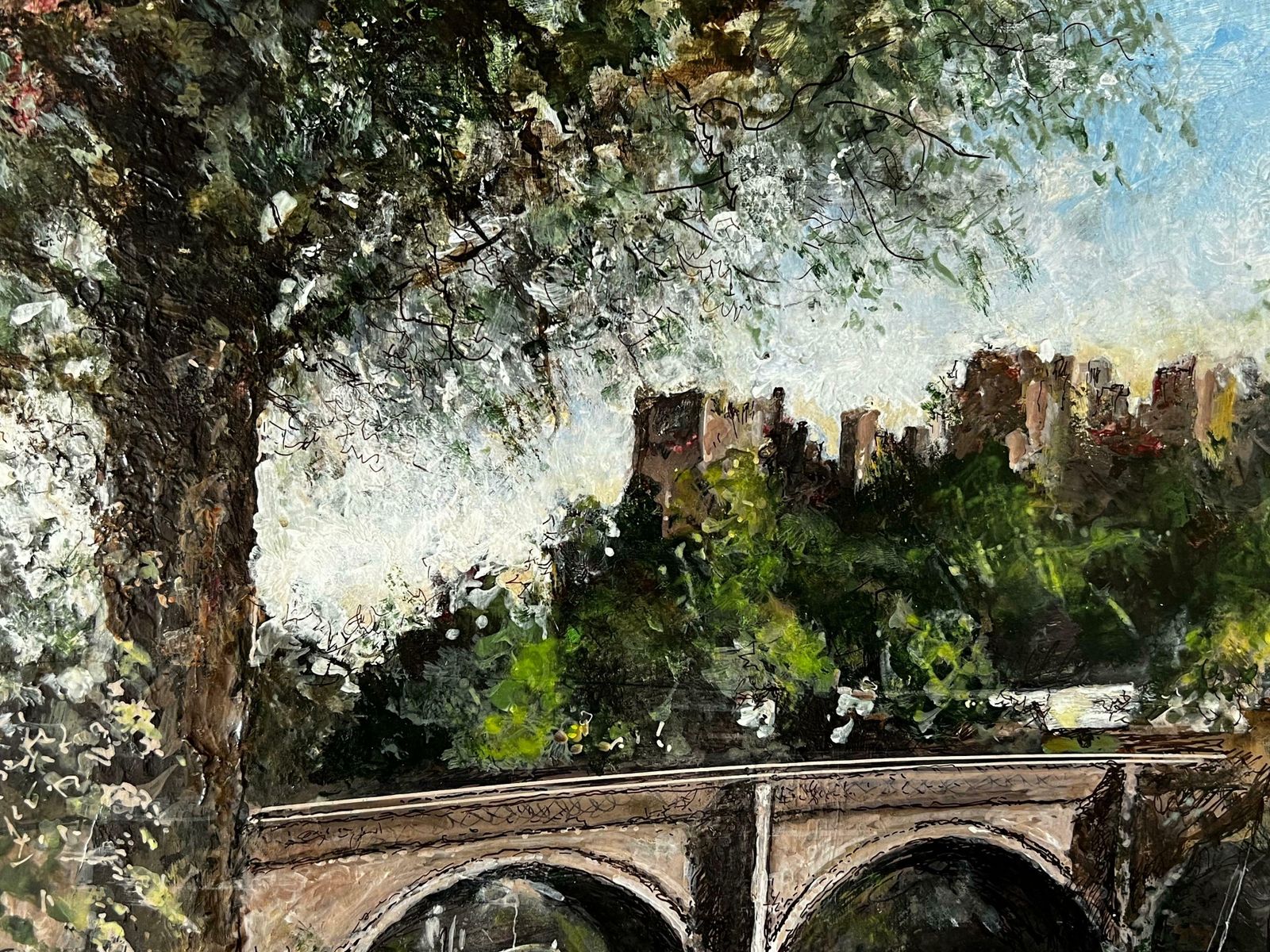 Norman A Olleya Dark Fishing Day With Bridge Over Placid Water photo Art