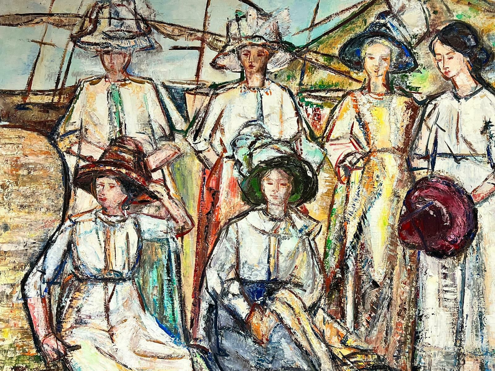 Maria Tort Xirauhuge Spanish/ French Oil Painting Elegant Ladies On The Beach Group Portrait1991 photo Art