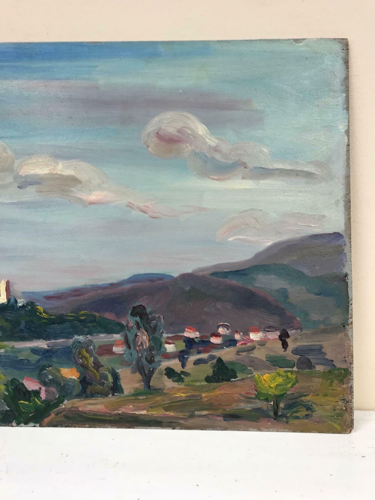 French School1930's French Post Impressionist Oil Painting   Provence Landscape Panoramic photo for sale