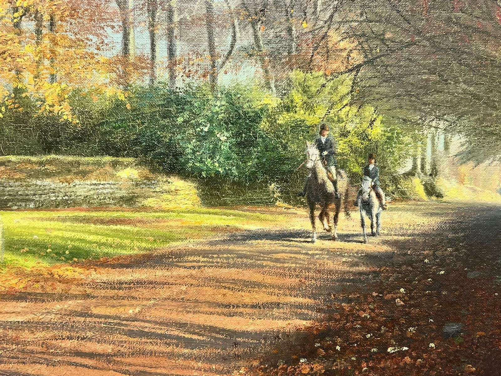 Eric Robertsfine British Oil Painting Horses Walking In Autumn Light, Impressive Frame photo buy