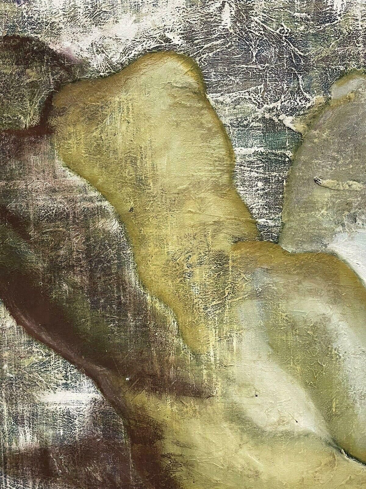 Unknownlarge French Modernist Signed Oil Painting   Nude Figure Seated From Behind20th Century photo buy