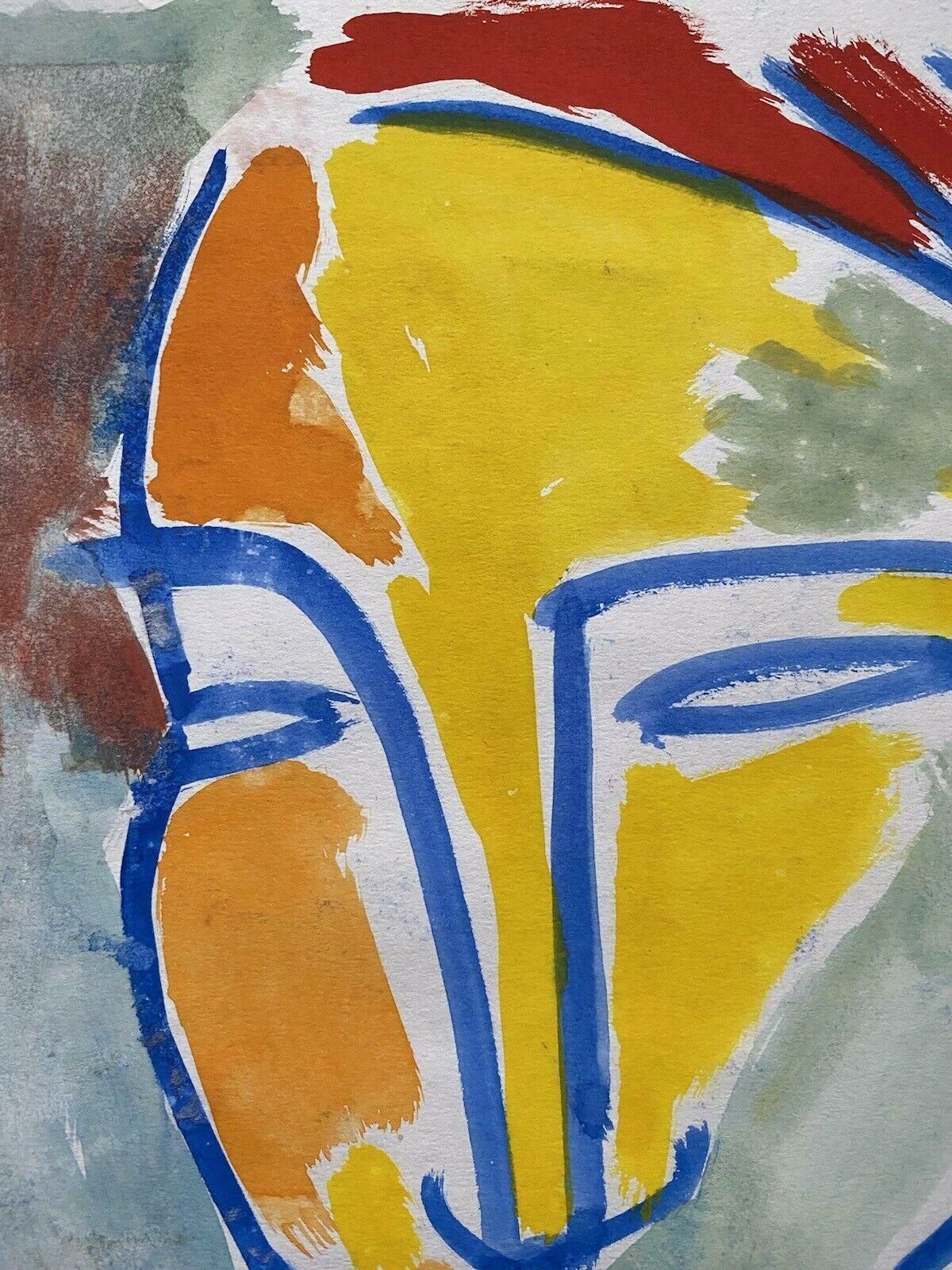 Jean Marcjean Marc (1949 2019) 20th Century French Modernist Painting   Portrait Of Facec. 1980's photo Art