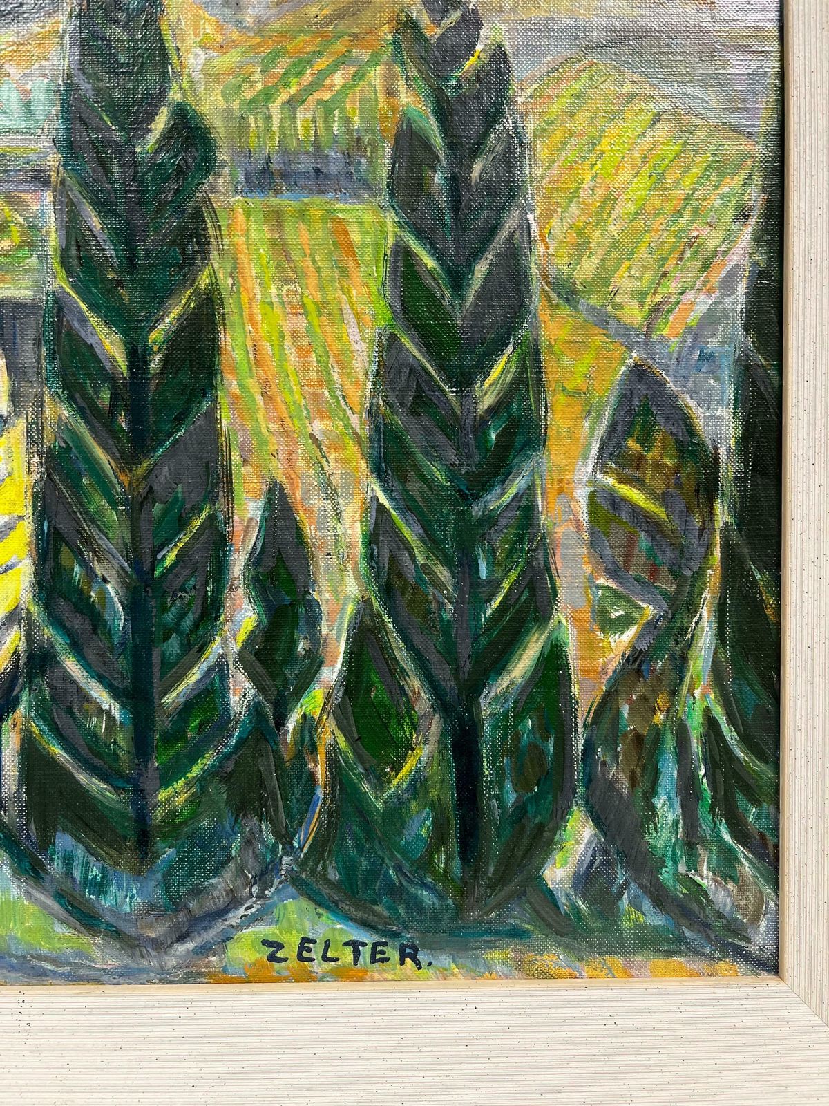 20th Century French School20th Century French Modernist Signed Oil Provence Landscape, Framed photo vinterior