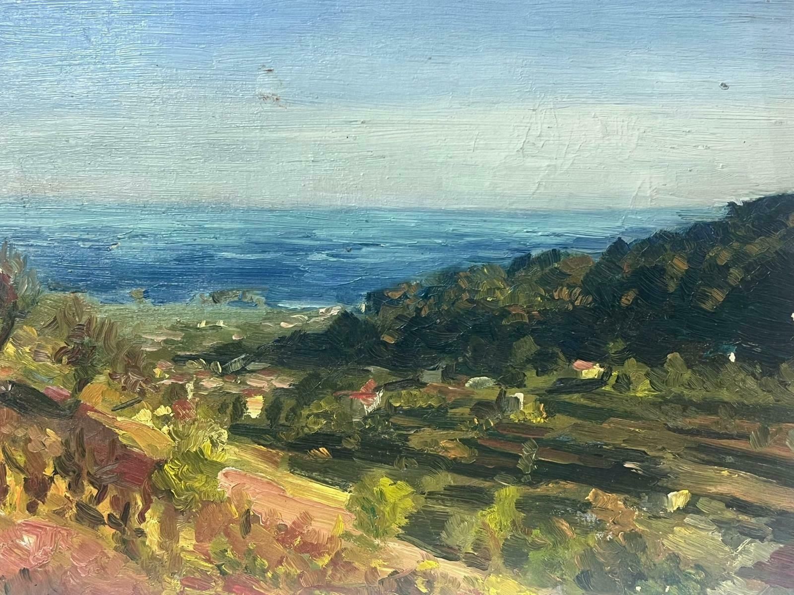 Josine Vignon1950s French Post Impressionist Green Landscape Distant View Over Fields1950s photo Art