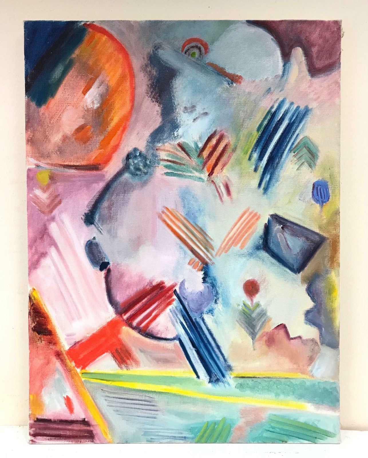 20th Century French Schoollarge 20th Century French Abstract Painting, Bright Colors & Vivid Shapes photo furniture