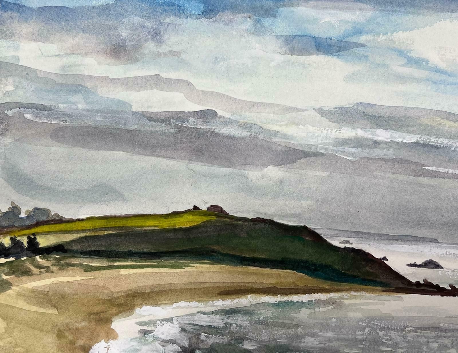Josine Vignonmid Century French Coastal Grey Sea And Blue Sky Landscape La Guimorais1950s photo furniture