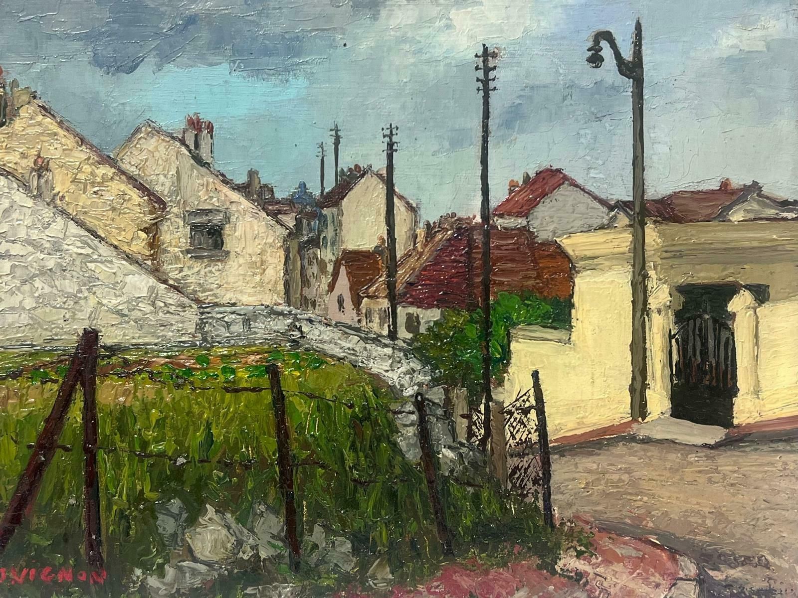 Josine Vignon1950s French Post Impressionist Signed Oil Old French Village Back Streets1950s photo Art