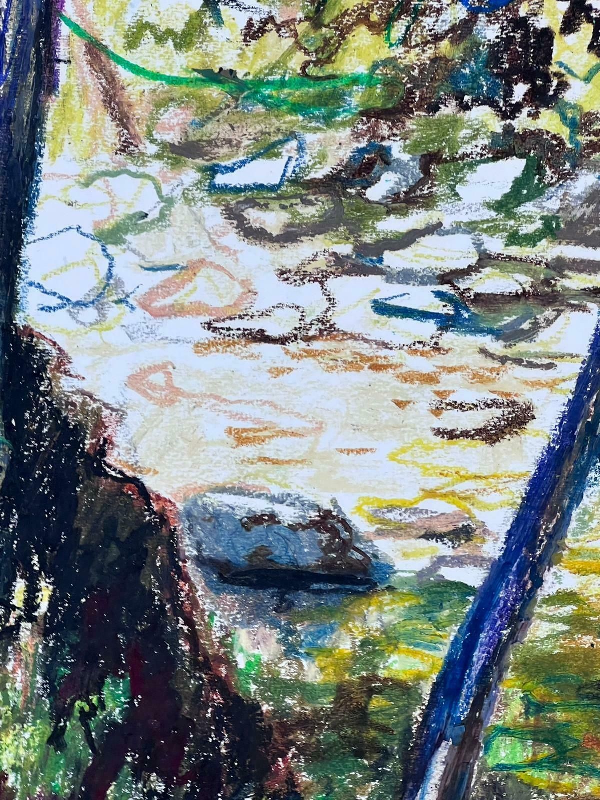 Josine Vignonmid Century French Original Pastel Painting A Summers Stream1950s photo vinterior