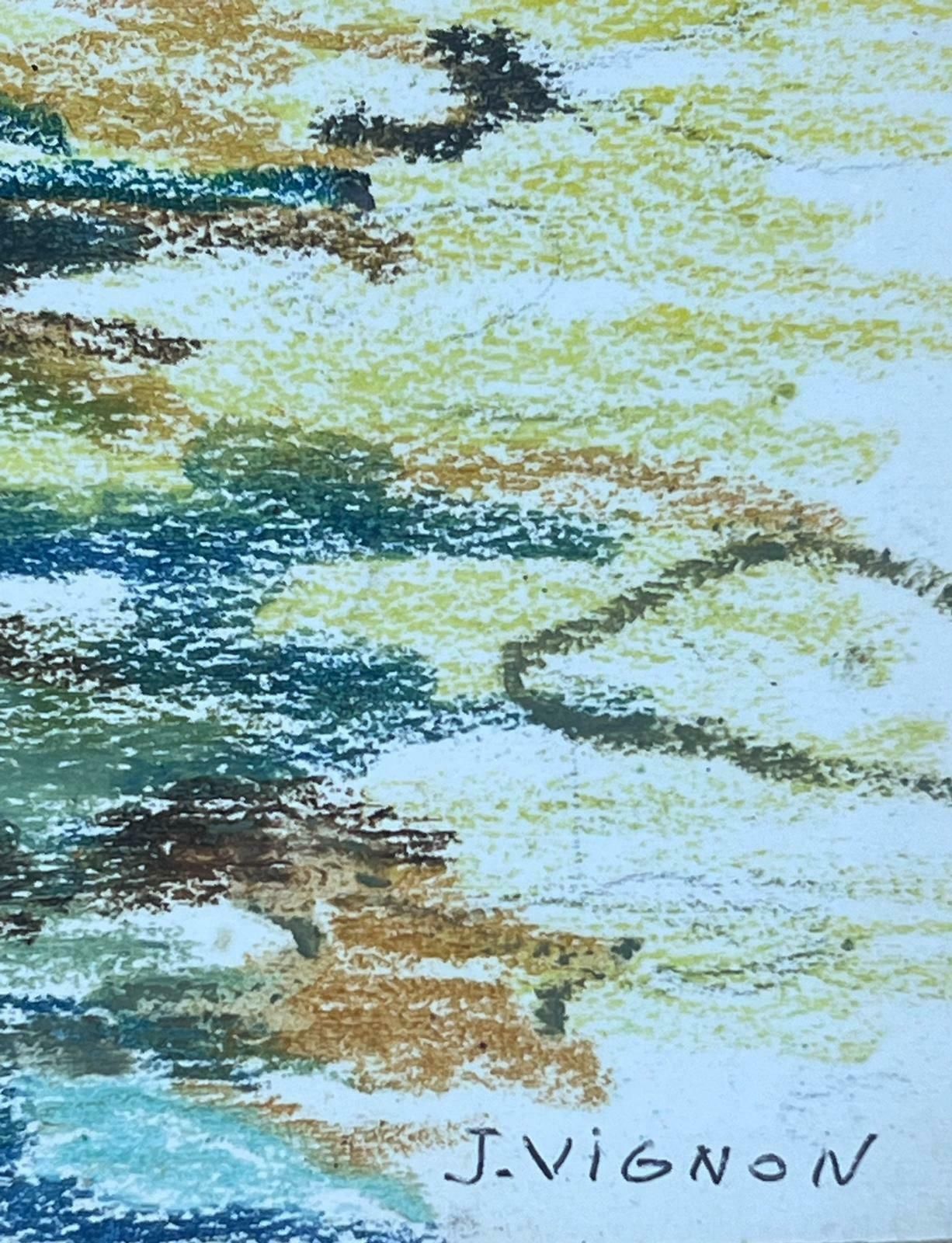 Josine Vignonmid Century French Original Pastel Painting A Summers Stream1950s photo buy