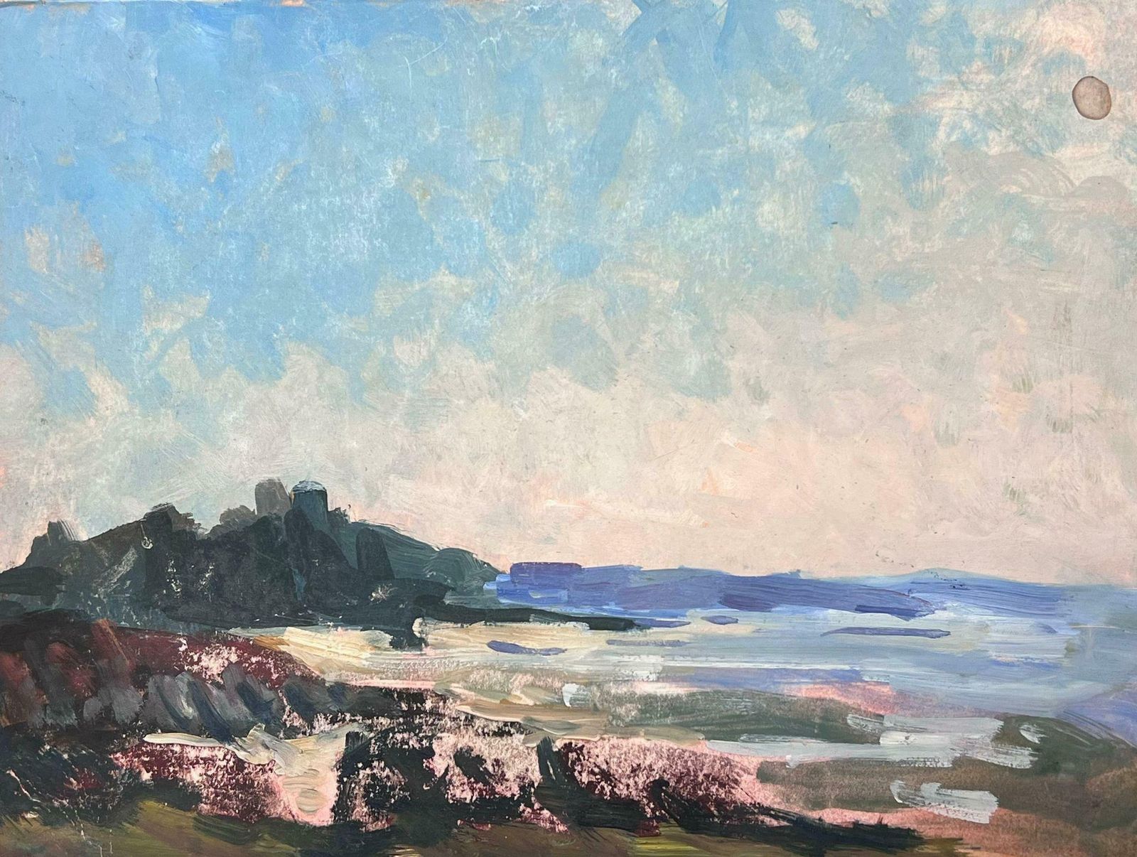 Maurice Mazeiliefrench Impressionist Oil Landscape Blue Sky Seascape