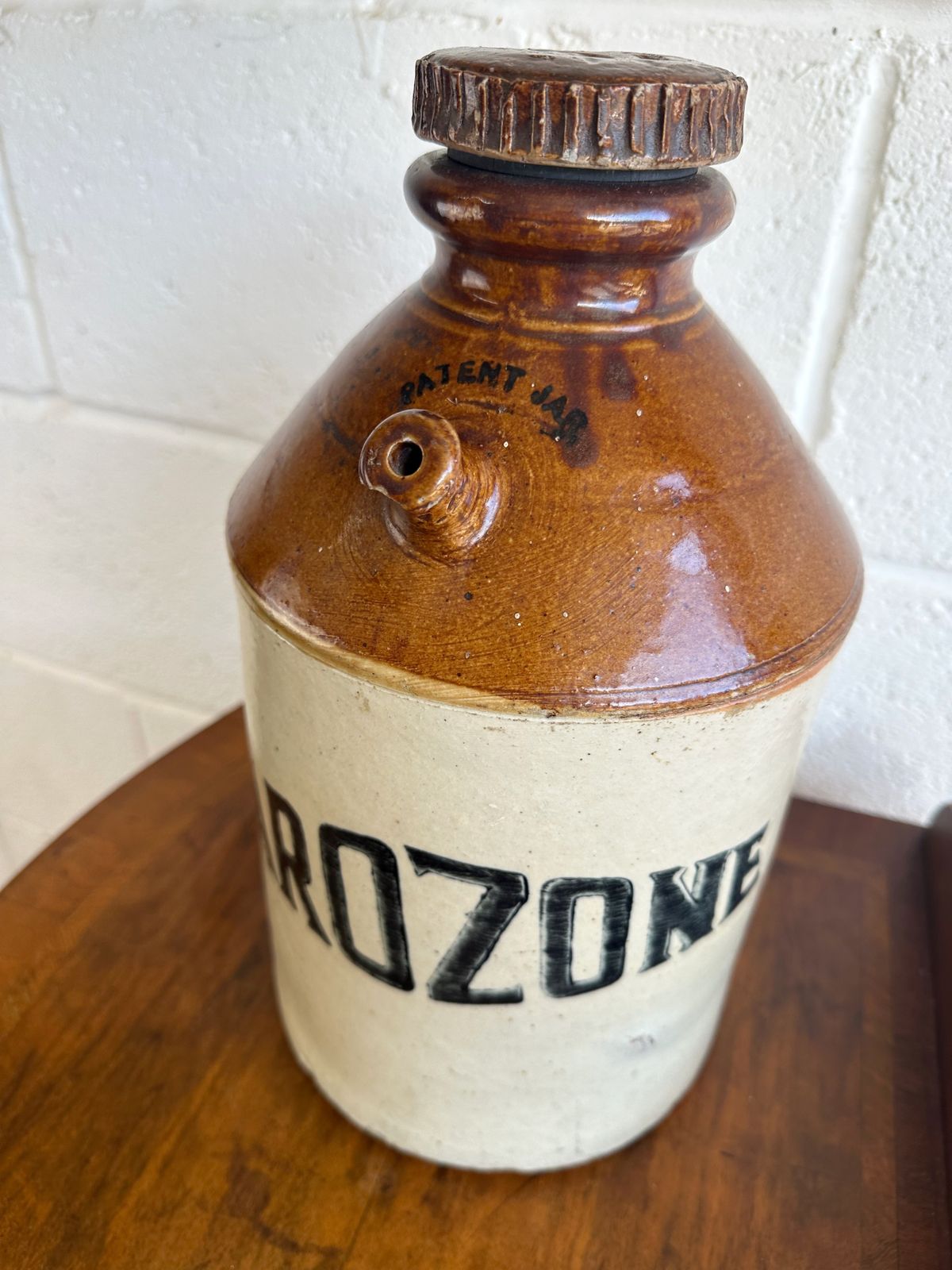 Trio Of Late 19th Century Parozone Glasgow Stoneware Flagons, Industrial Look photo vinterior