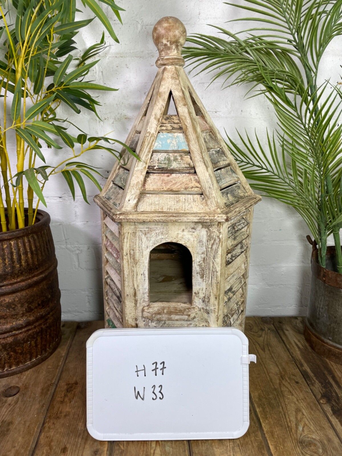 Garden Decor Reclaimed Recycled Rustic Wooden Painted Birdhouse Bird Box Garden Decor photo