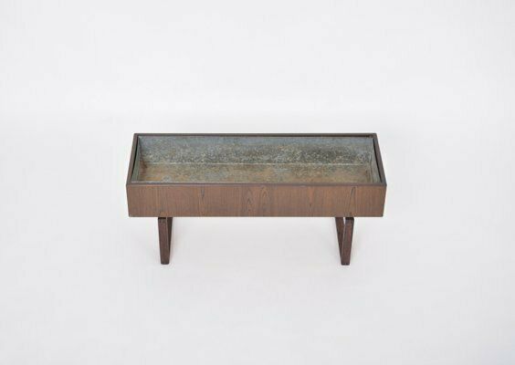 Mid Century Danish Teak Wooden Planter Box With Inlay Metal Tub, 1960s photo Home Decor