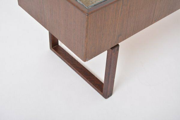 Mid Century Danish Teak Wooden Planter Box With Inlay Metal Tub, 1960s photo vinterior