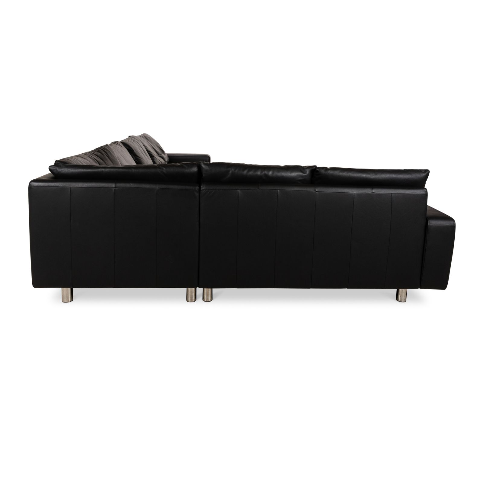 Canapé d'angle Stressless E200 en cuir noir, récamière droite photo buy