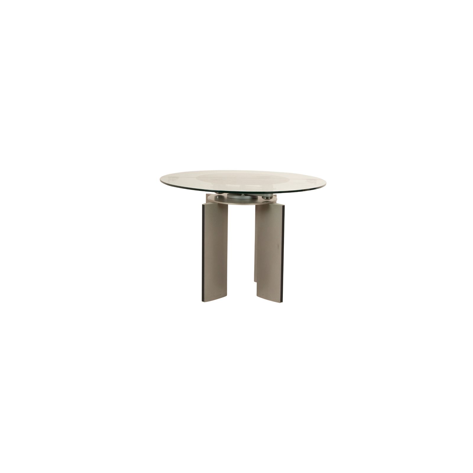Meubels Ronald Schmitt K / G 750 / E Glazen Eettafel Zilver met Uitschuiffunctie photo