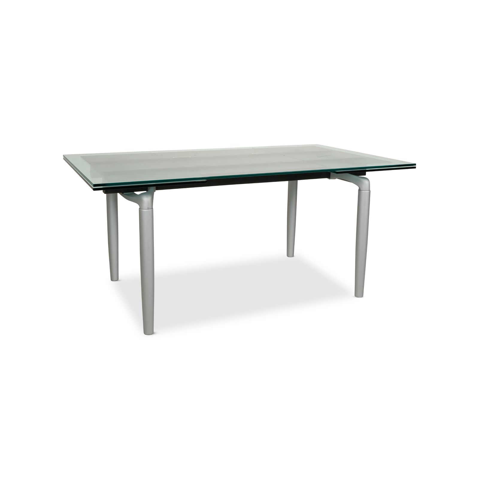 Rolf Benz 8170 Glazen Zilveren Eettafel Uitschuifbaar